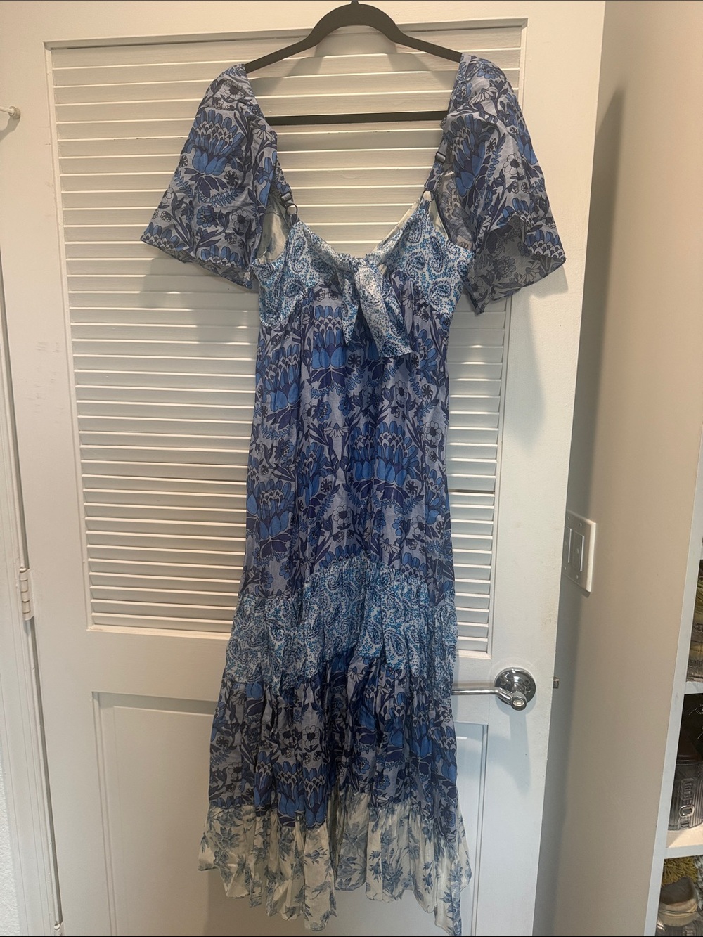 Sandro BLEU Blue Floral Maxi Dress - Picture 4 of 10